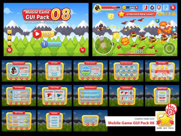Mobile Game GUI Pack 08: Streamline Your Game's Interface Design