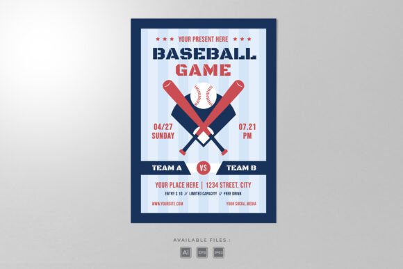 Modern Baseball Game Poster Design for Festivals