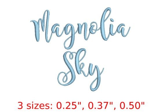 The Elegant Flow of Magnolia Sky Embroidery Font