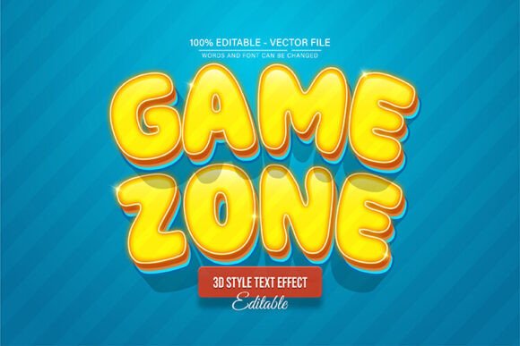 Yellow Game Zone: Bold 3D Text Effects for Creative Projects
